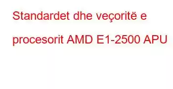 Standardet dhe veçoritë e procesorit AMD E1-2500 APU