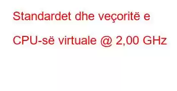 Standardet dhe veçoritë e CPU-së virtuale @ 2,00 GHz