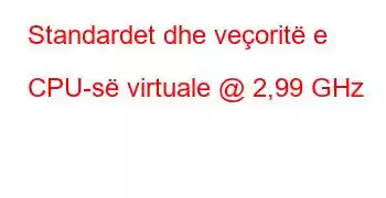 Standardet dhe veçoritë e CPU-së virtuale @ 2,99 GHz