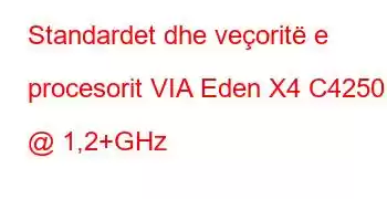 Standardet dhe veçoritë e procesorit VIA Eden X4 C4250 @ 1,2+GHz